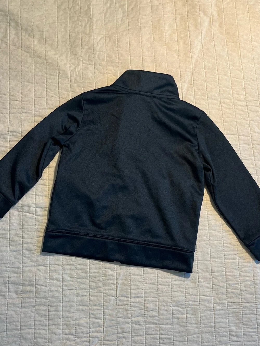 Nike Kids Black Full-Zip Athletic Hoodie with White Logo